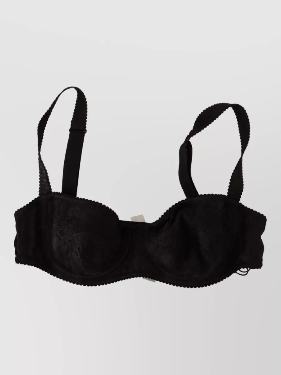 Dolce&Gabbana Silk Polka Dot Lace Balconette Bra
