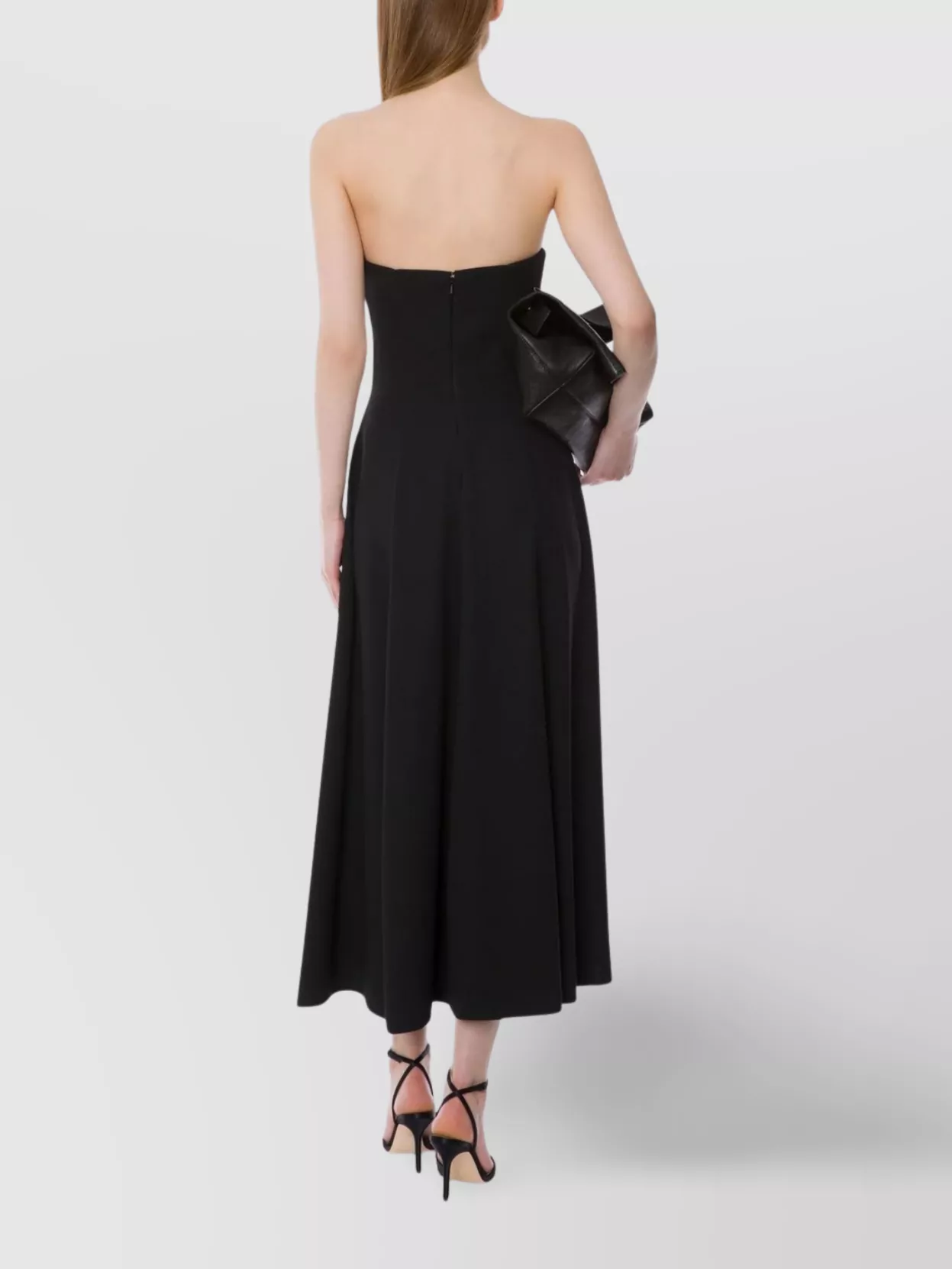 Alberta Ferretti Black Sleeveless Stretch Cady Dress In Black