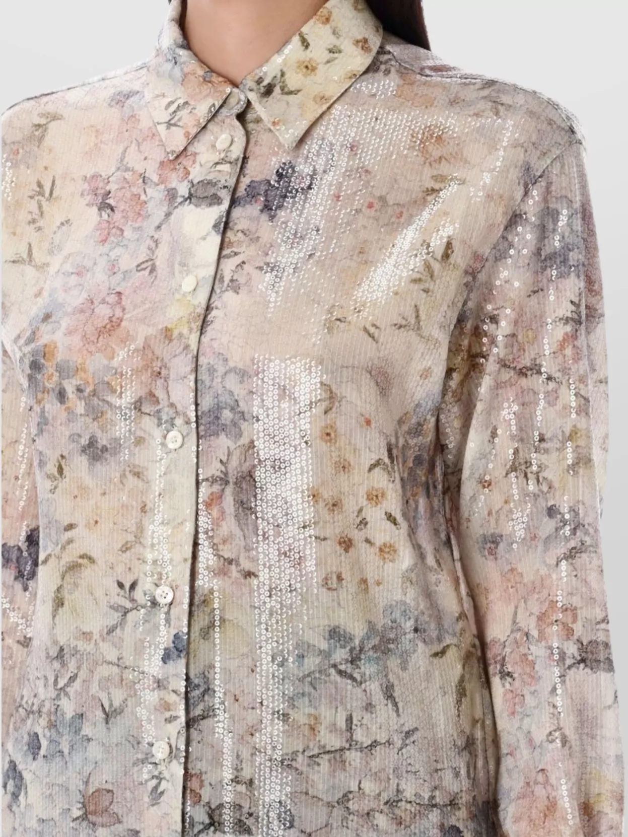 Golden Goose Floral Sequin Embellished Shirt