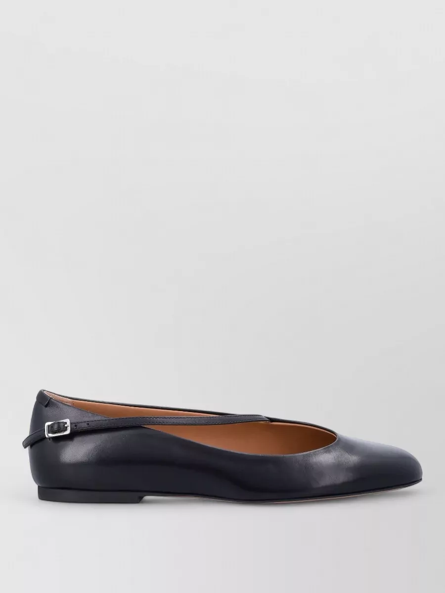 Jil Sander Leather Asymmetric Strap Ballerina Flats