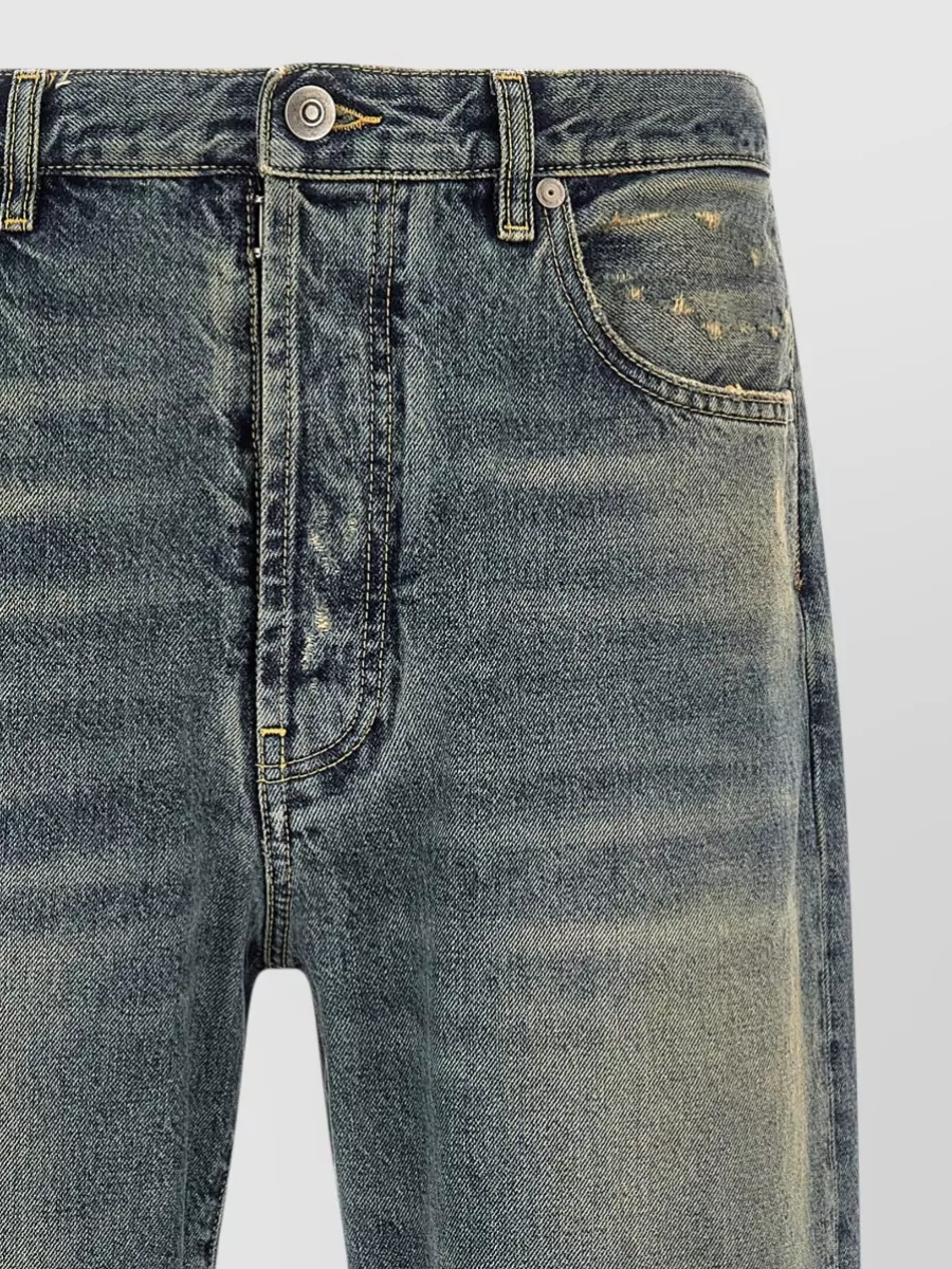 Maison Margiela High-Rise Straight-Leg Distressed Denim Jeans