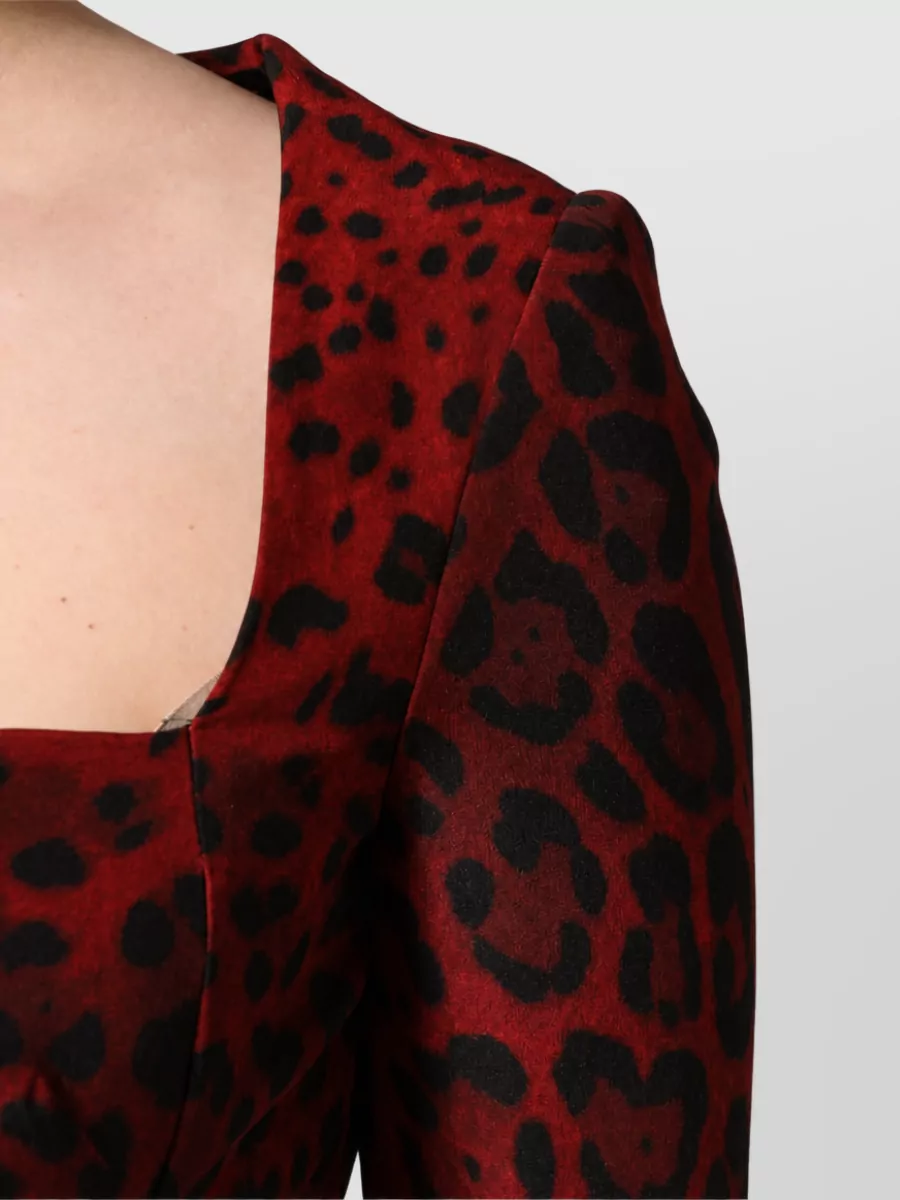 Dolce&Gabbana Silk Leopard-Print Long-Sleeve Maxi Dress