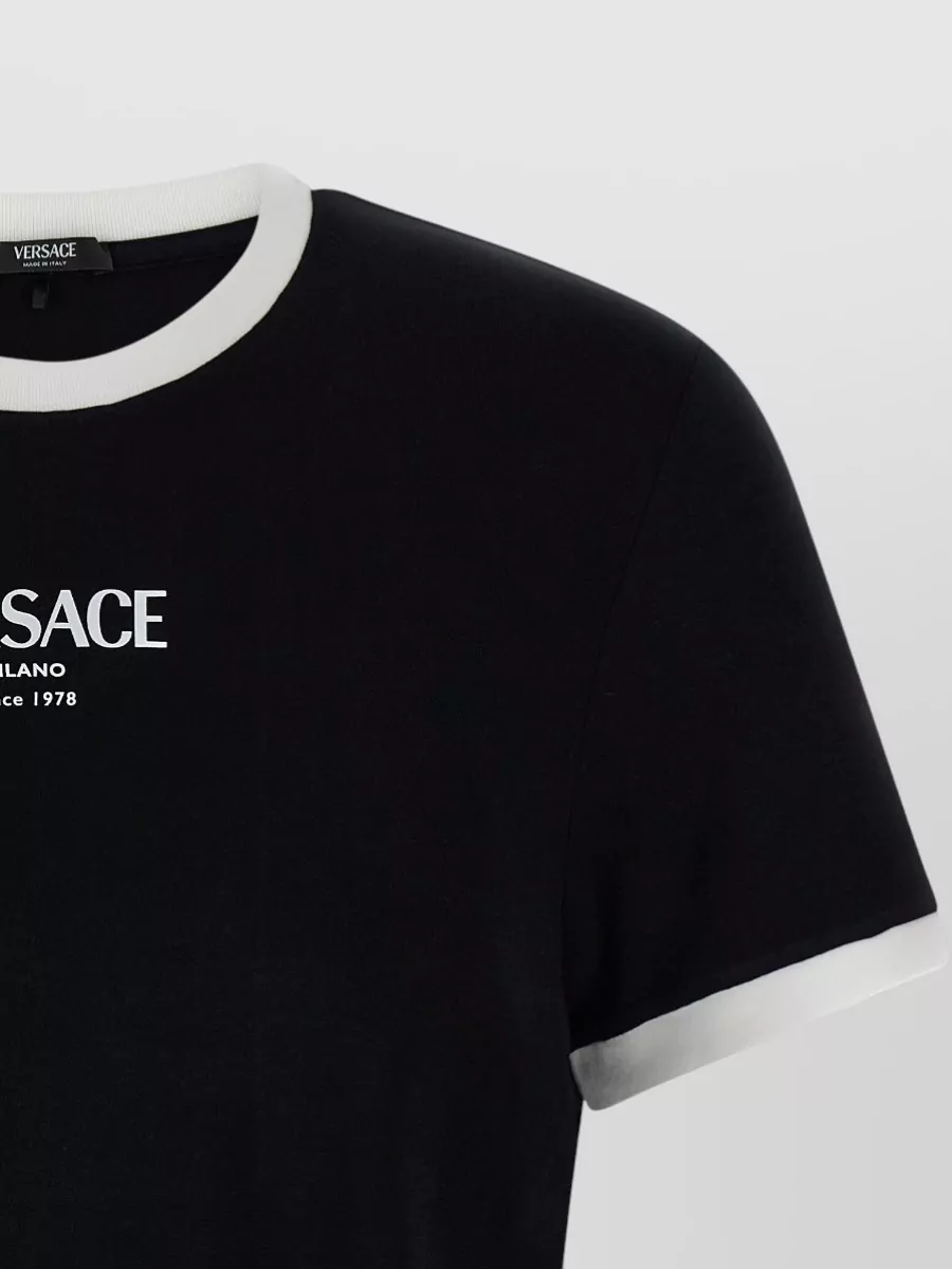 Versace Logo Detail Crew Neck Short Sleeve Top