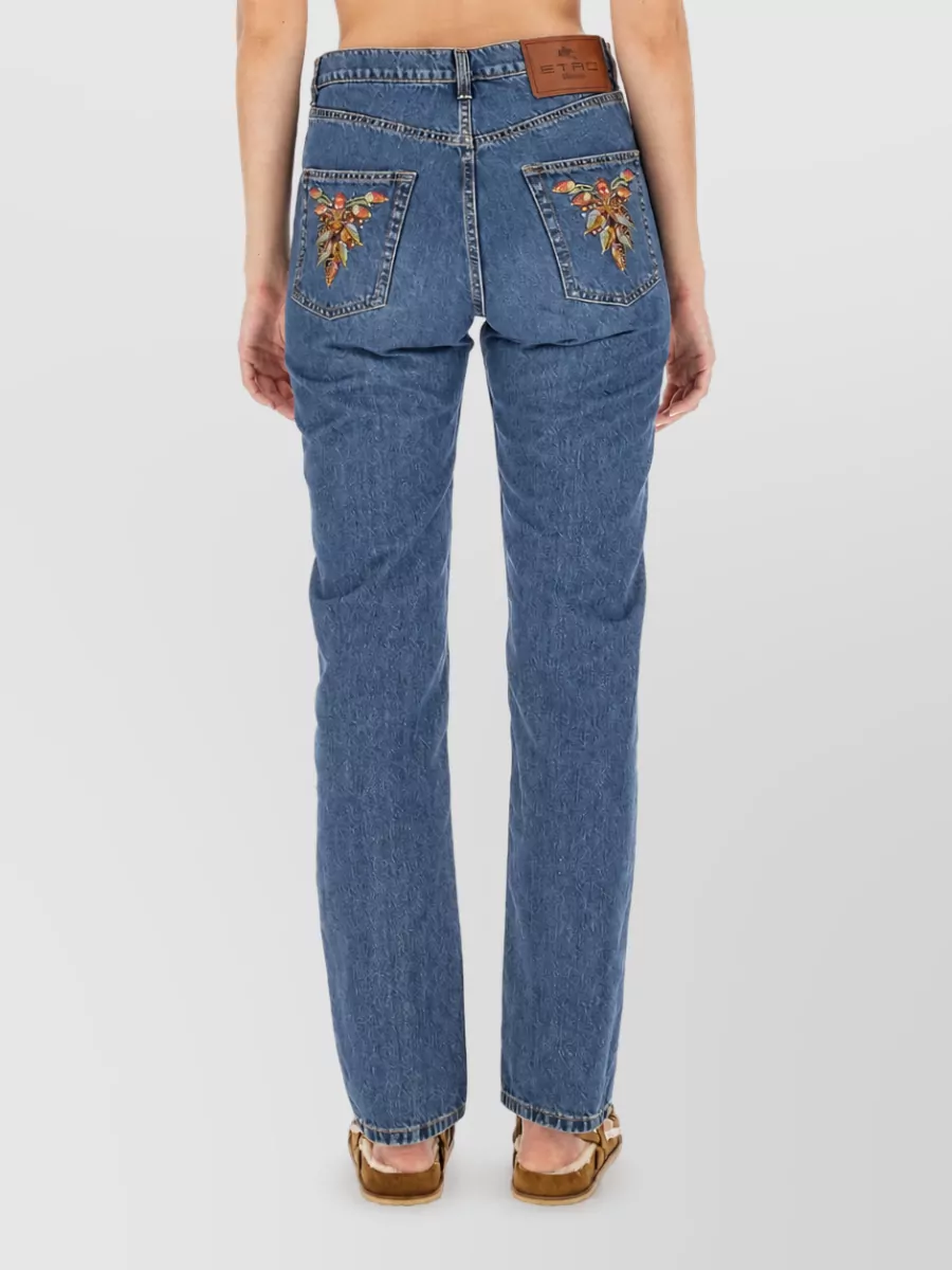 Etro Embroidered Logo Denim Jeans