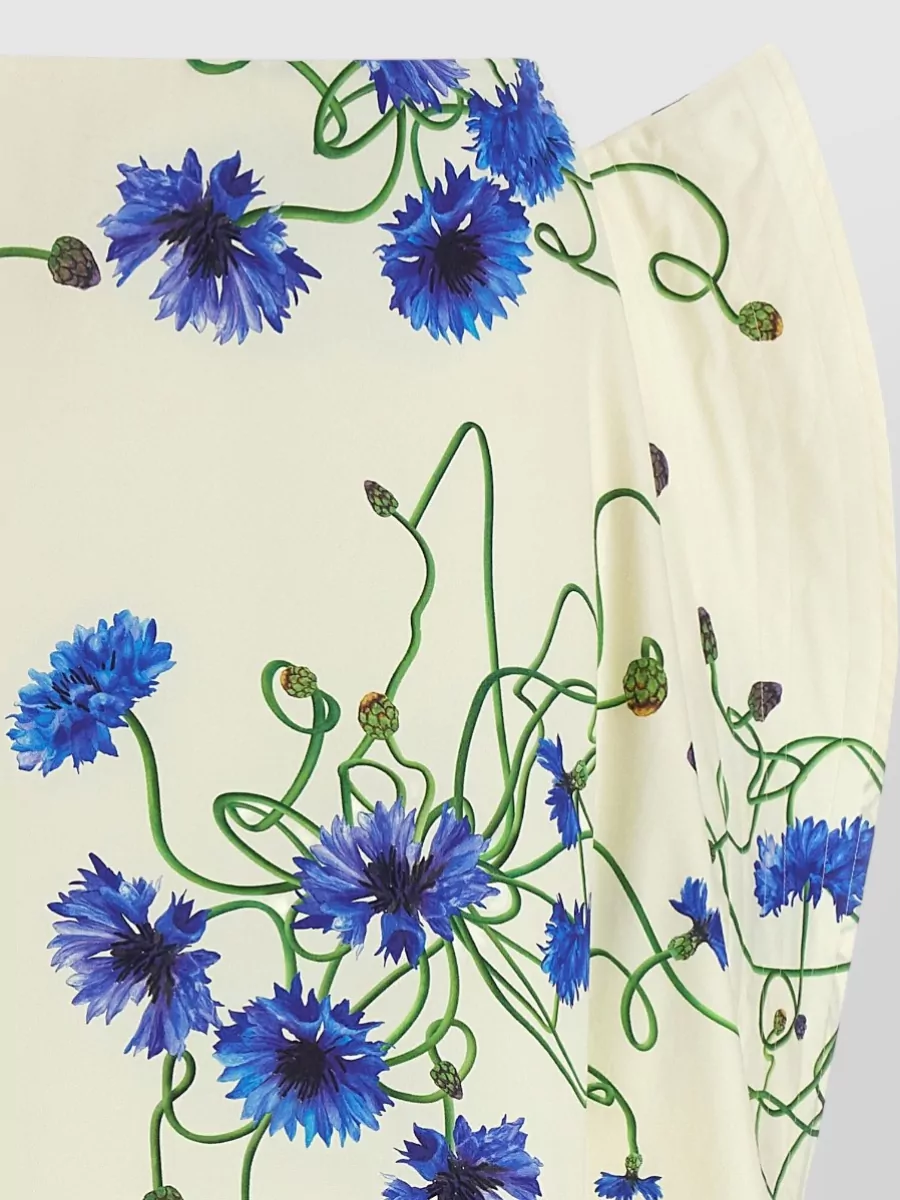 Stella Mccartney Floral-Print High-Rise Ruffled Midi Skirt
