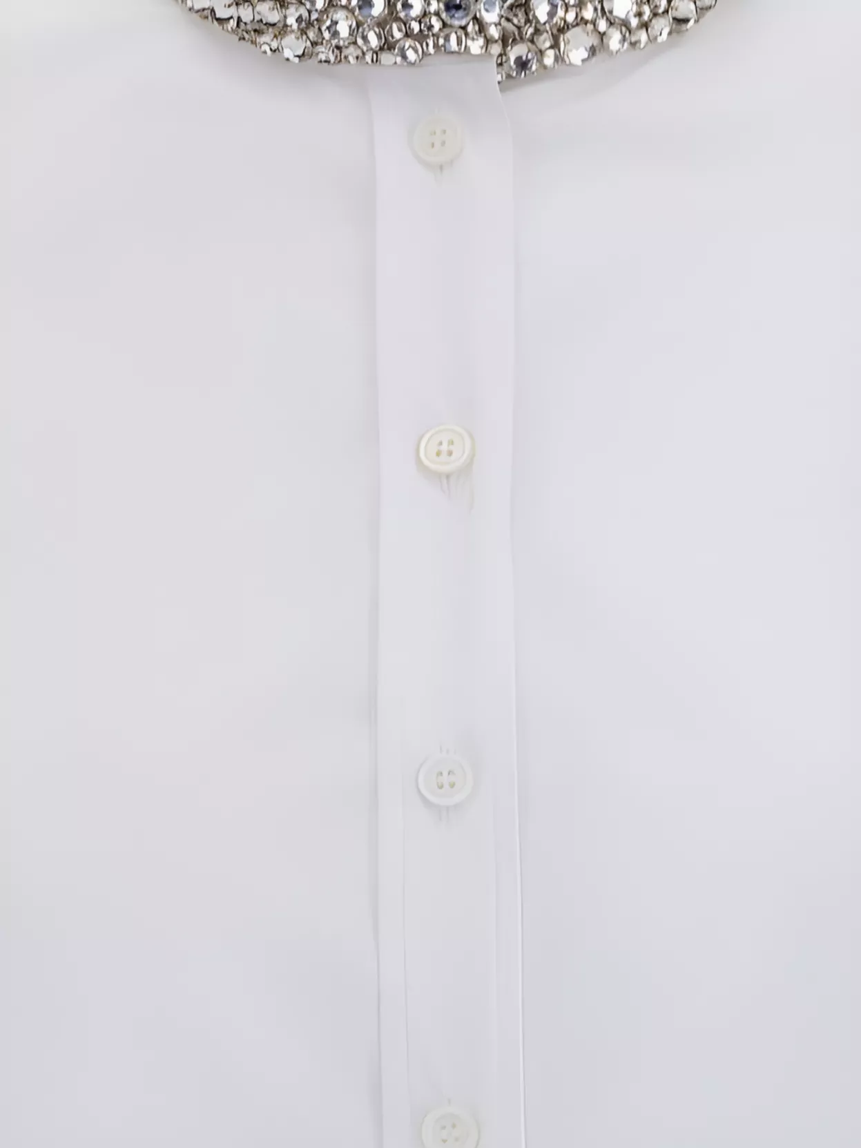 Alexander Mcqueen Crystal Collar Cotton Shirt