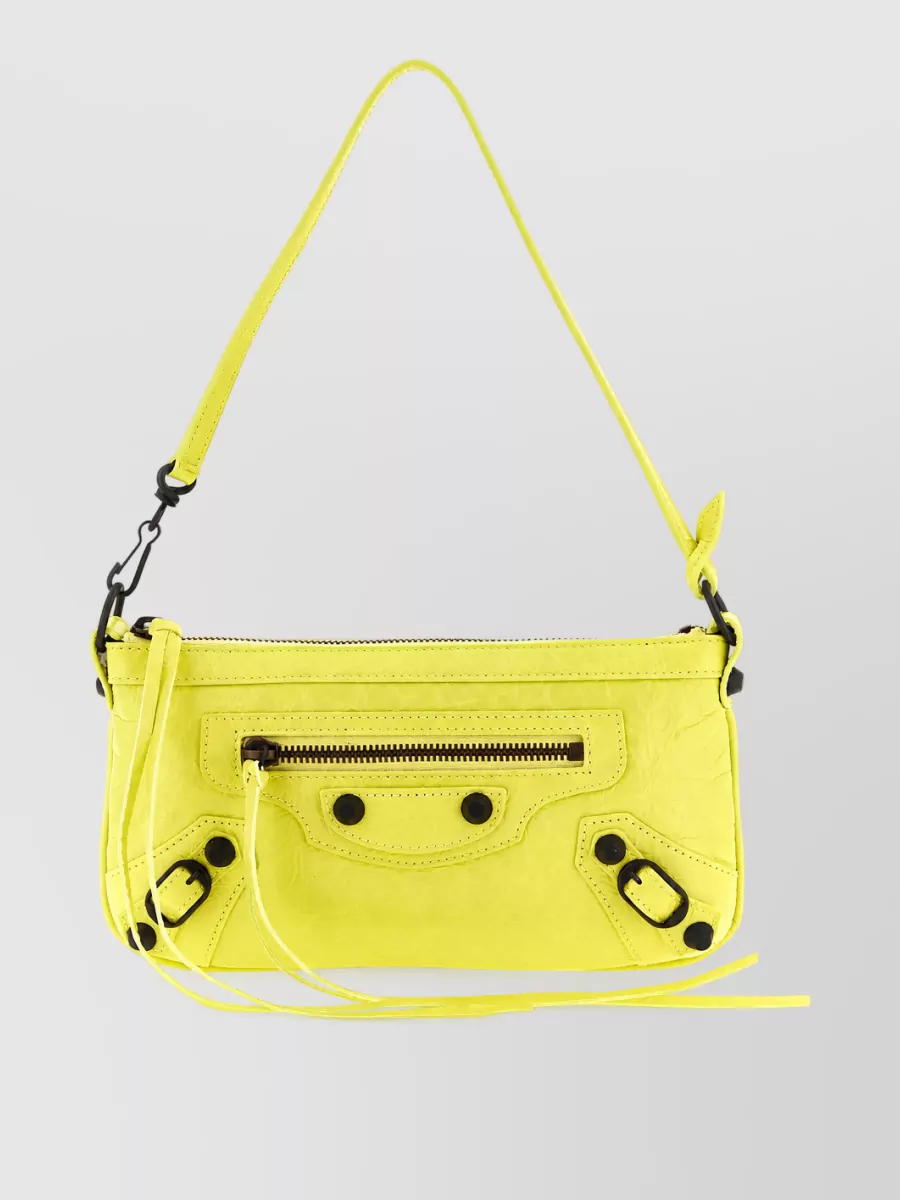 Balenciaga Le City Pouch Textured Leather Clutch Bag