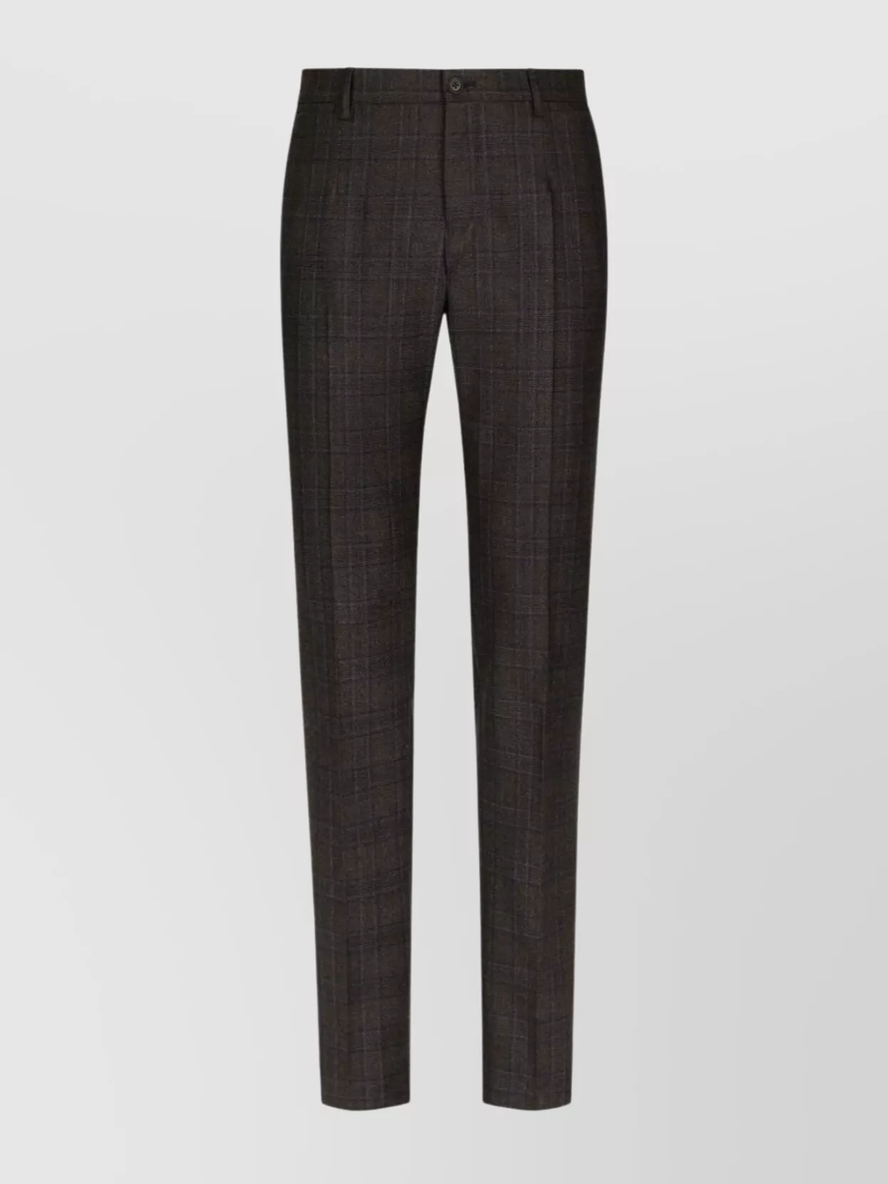 Dolce & Gabbana Tailored Woolen Trousers Check Pattern In Brown