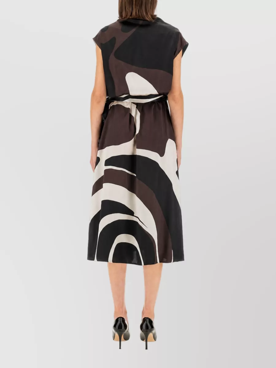 Kiton Printed Silk Midi Dress