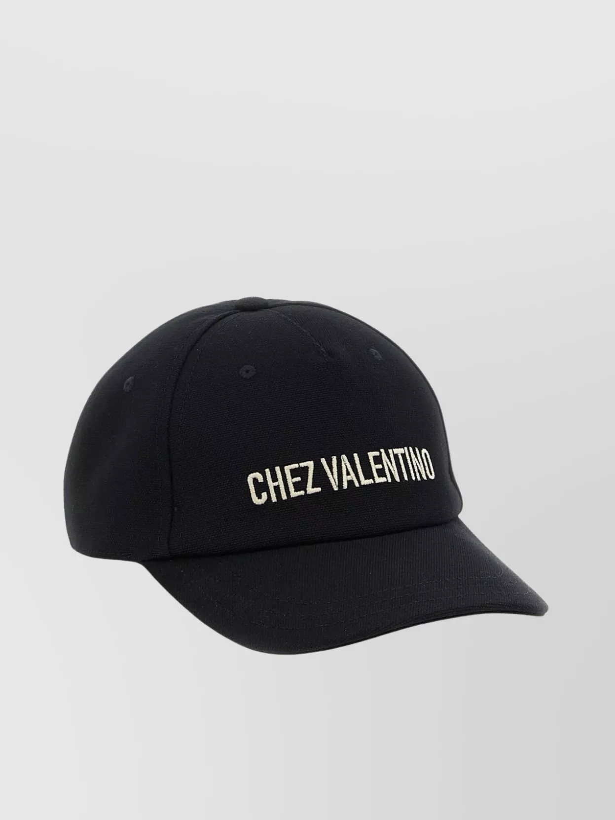 Valentino Cotton Baseball Cap With Embroidery In Black