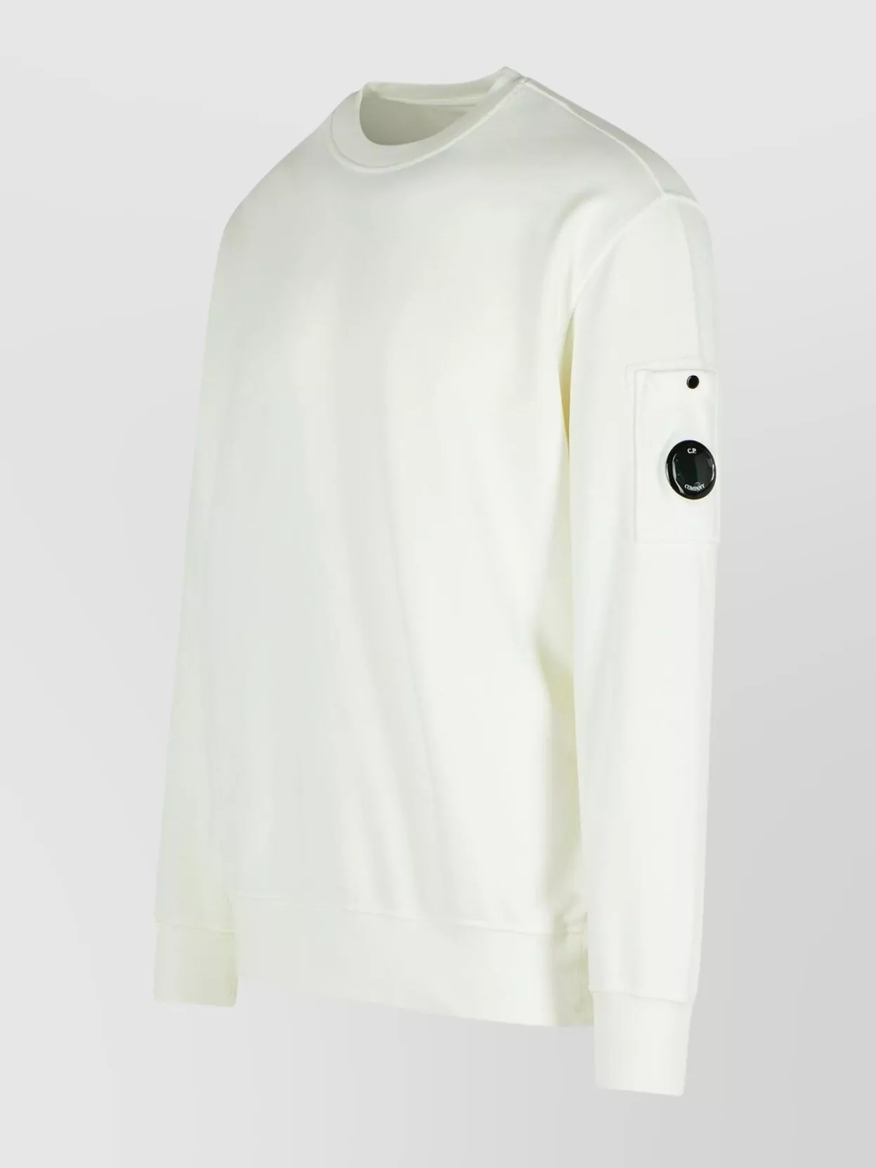 C.p. Company Pocket-patch Crew Neck Sweatshirt In White