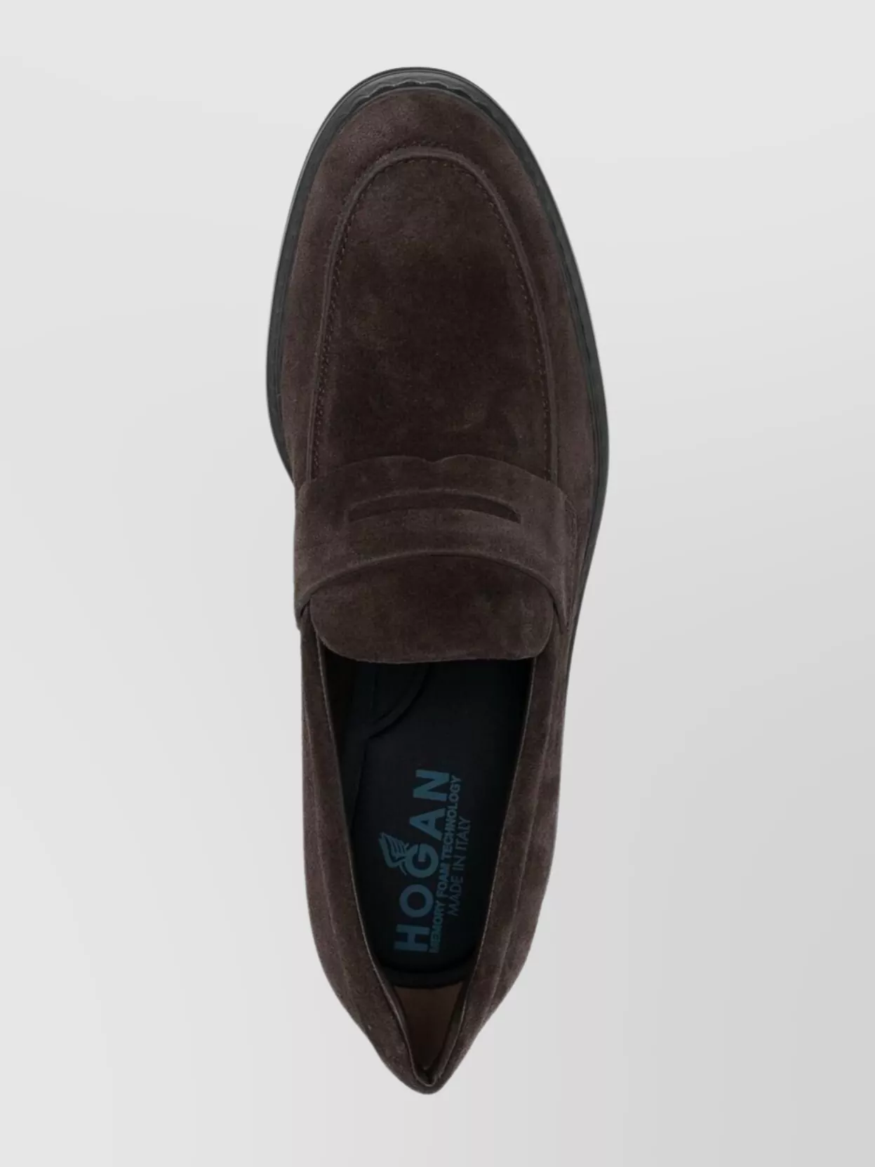 Hogan Suede Loafers With Rubber Sole And Round Toe