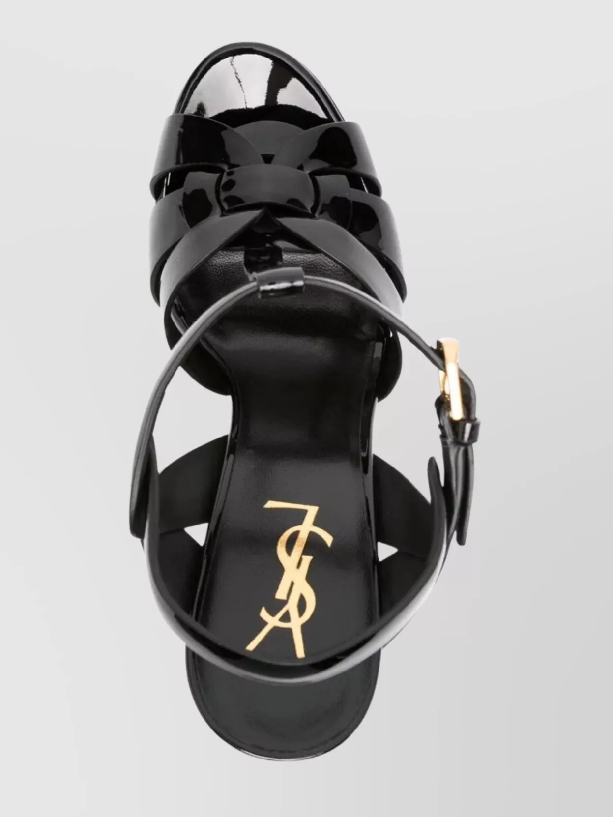 Saint Laurent Tribute T-strap Platform Sandal In Black