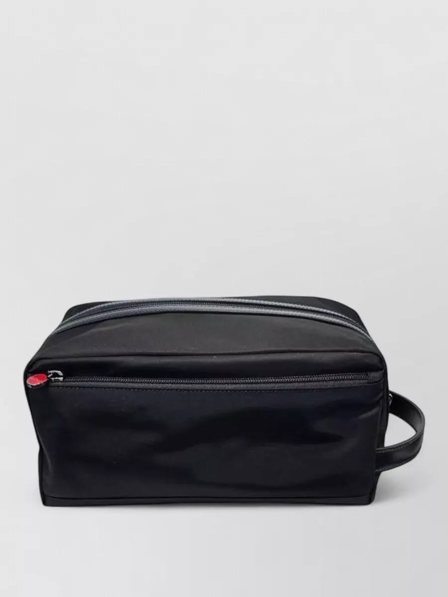 Kiton Leather-Trim Toiletry Bag