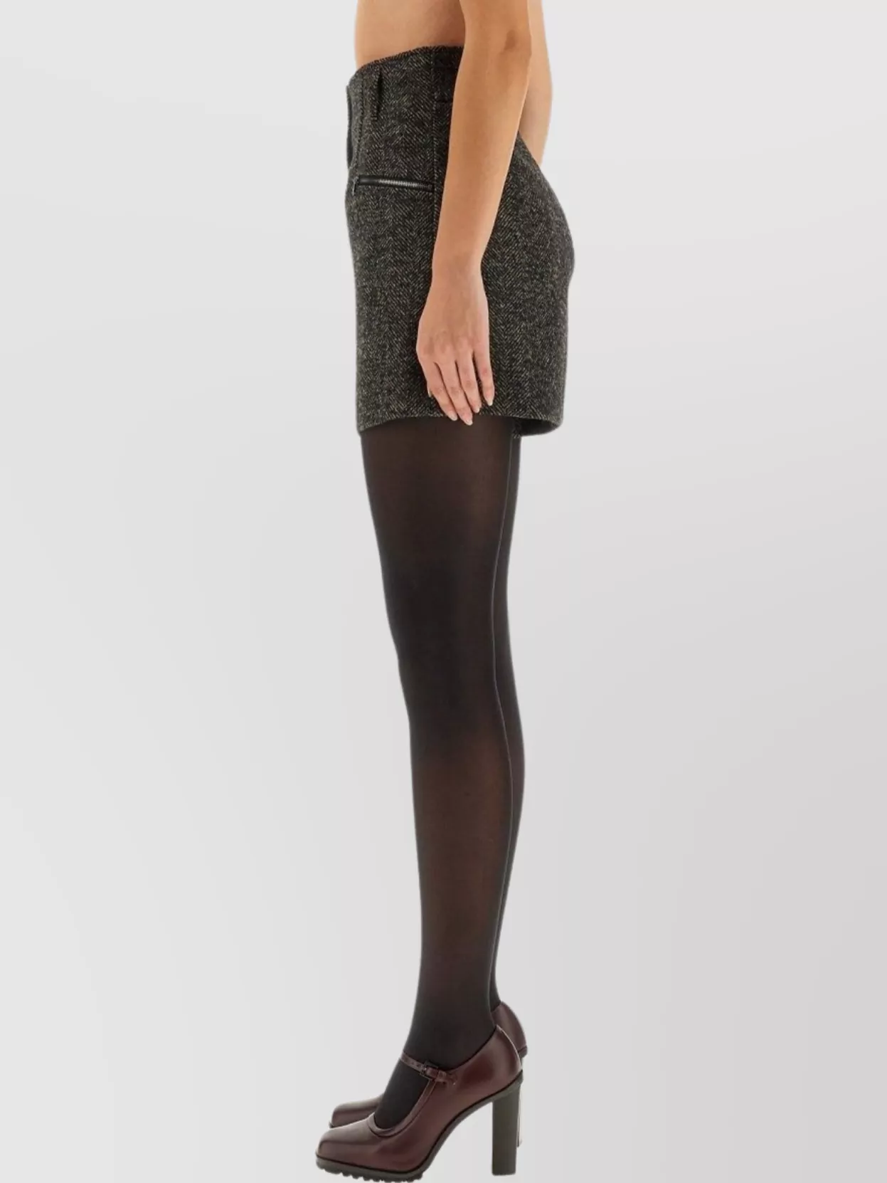 Max Mara High Waist Shorts Zip Pockets In Multi