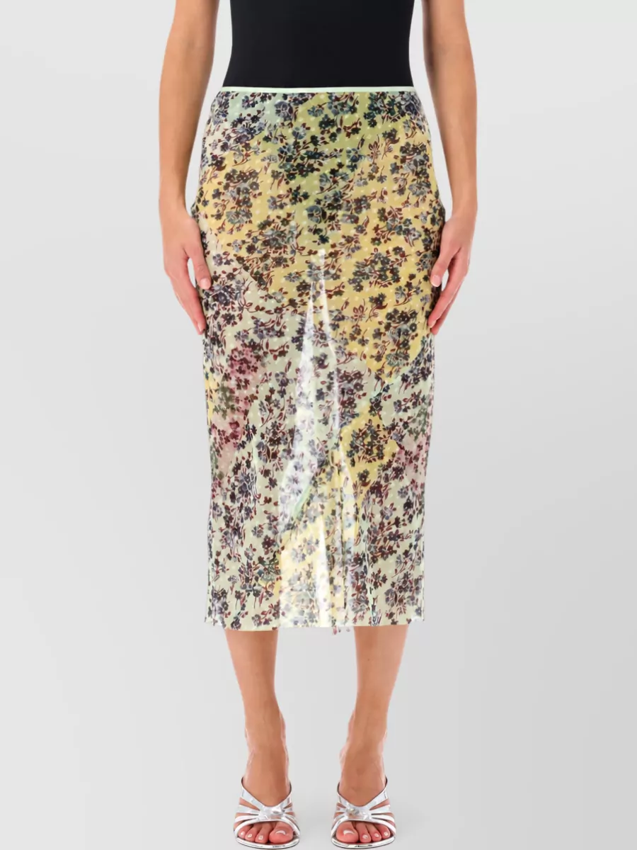 Dries Van Noten Floral-print jacquard bias-cut midi skirt