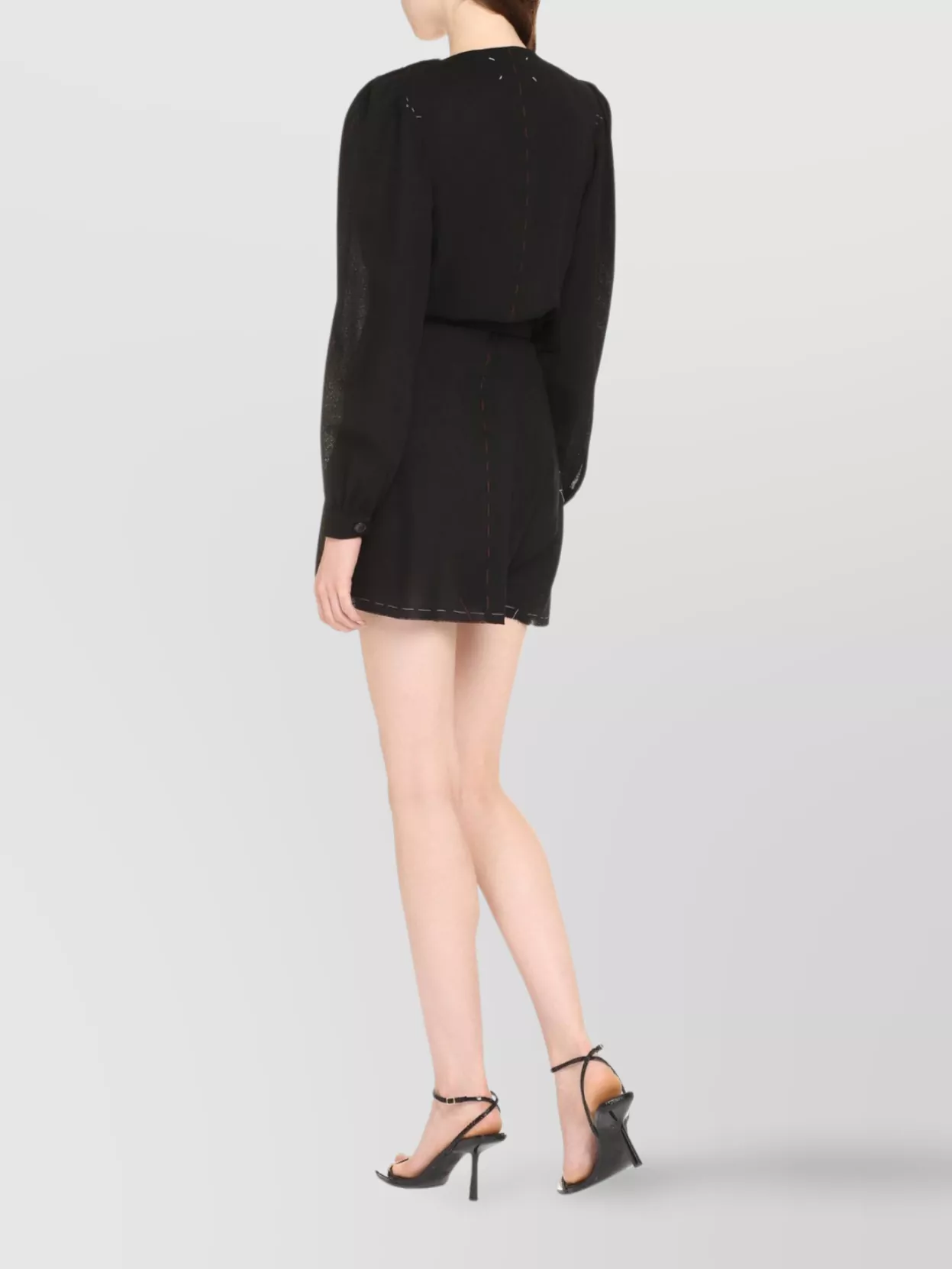 Maison Margiela Peter Pan-collar Wool Minidress In Black