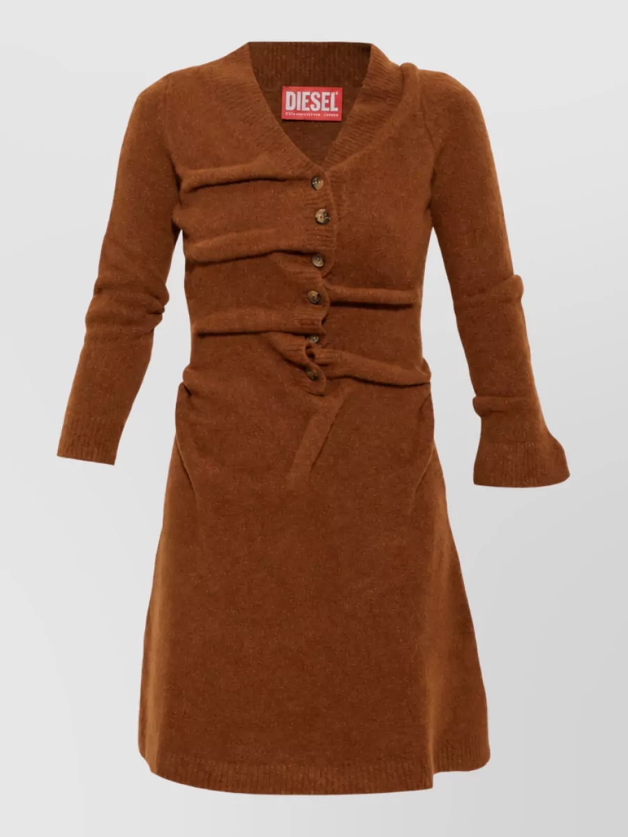 Diesel wool v-neck knitted dress