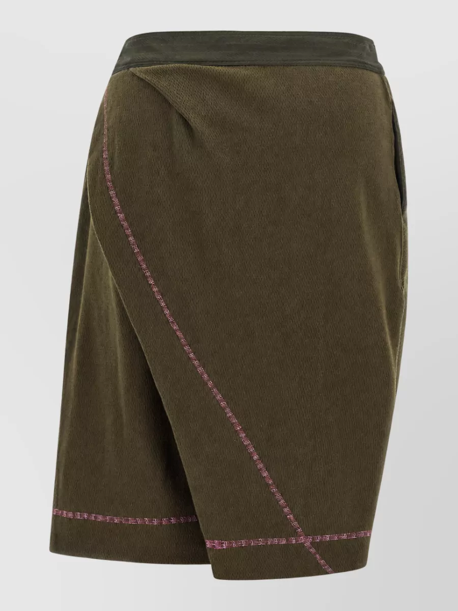 Kiko Kostadinov Cotton Draped Asymmetric Culotte Bermuda Shorts