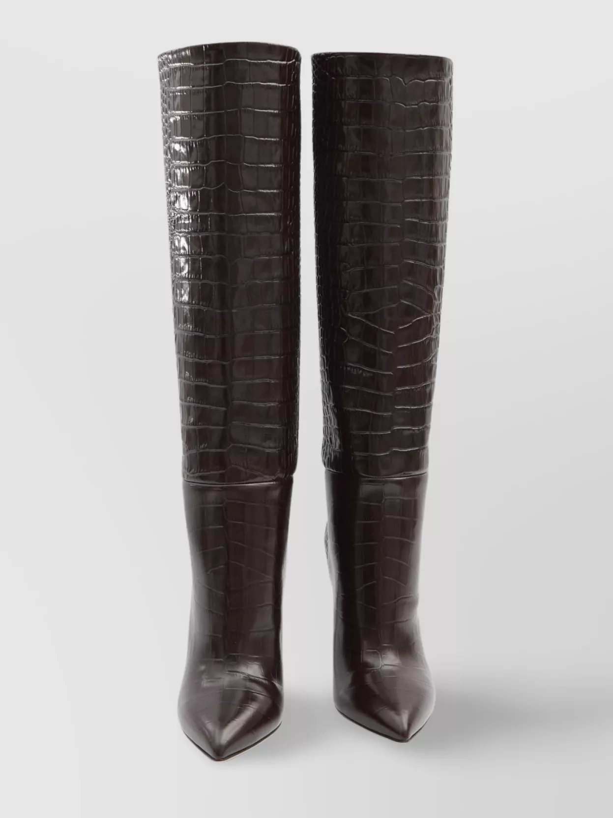 Paris Texas Croco Embossed Leather Knee-High Boots