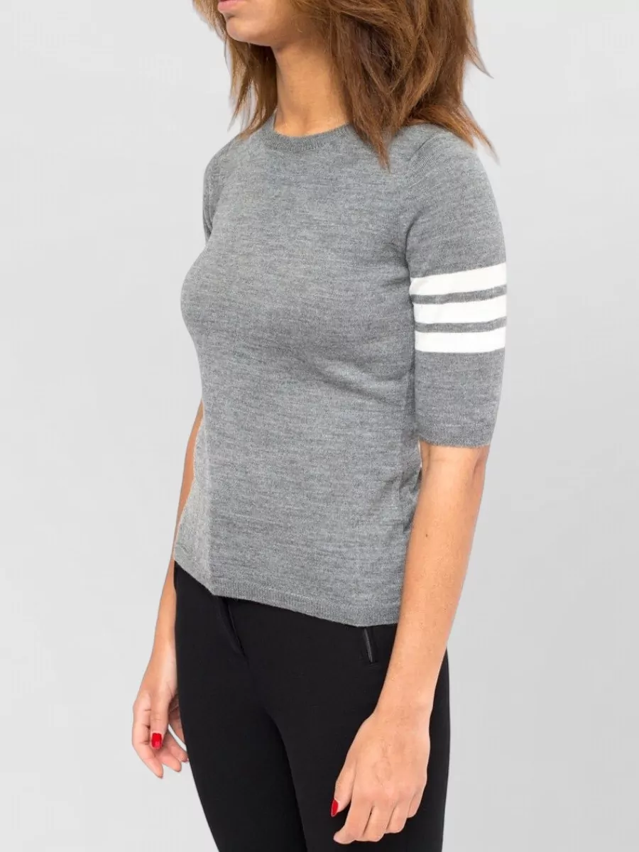 La Rose Merino Wool 3/4 Sleeve Knitted Top
