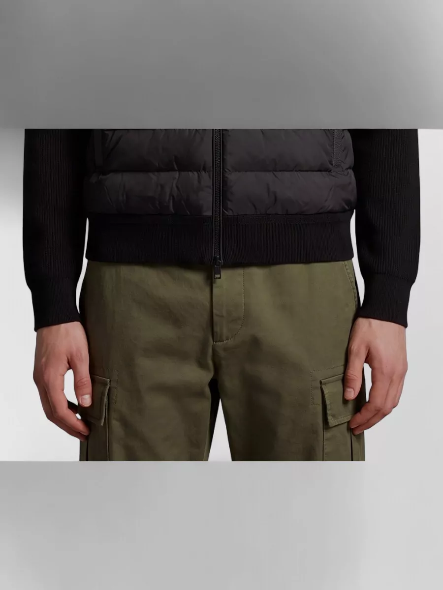 Moncler wool cashmere quilted zip up cardigan