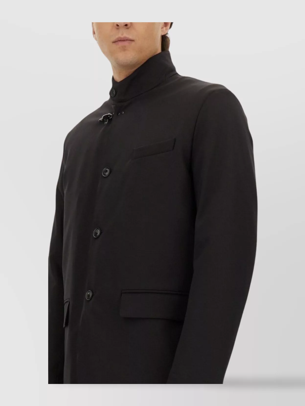 Fay High Collar Long Sleeve Jacket With Pockets