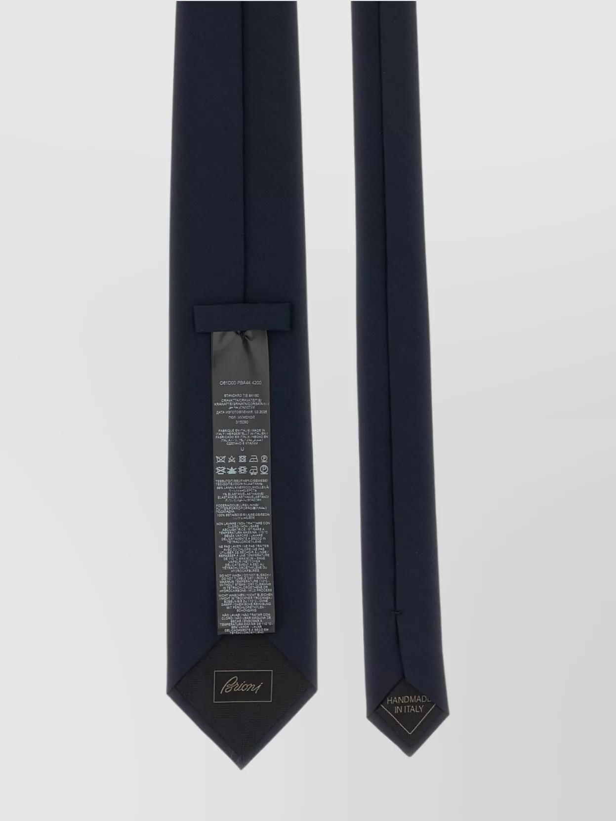 Brioni Slim Textured Wool Tie With Pointed Tip