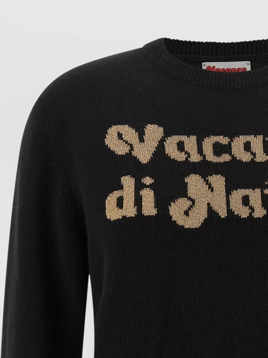 Mc2 Saint Barth Cashmere Wool Logo-Intarsia Crew-Neck Jumper