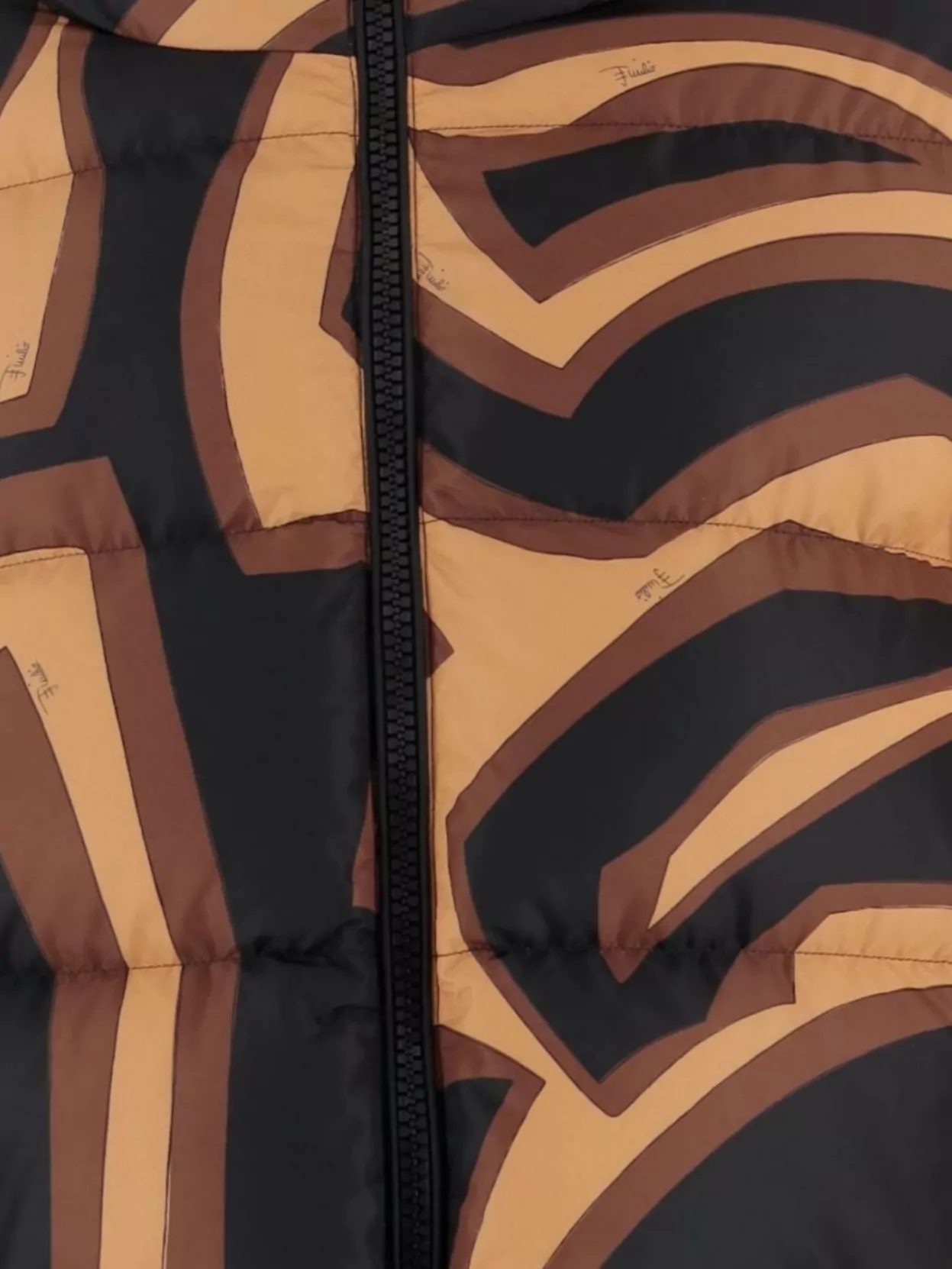 Pucci Hooded Down Jacket Featuring Bold Pattern In Multi