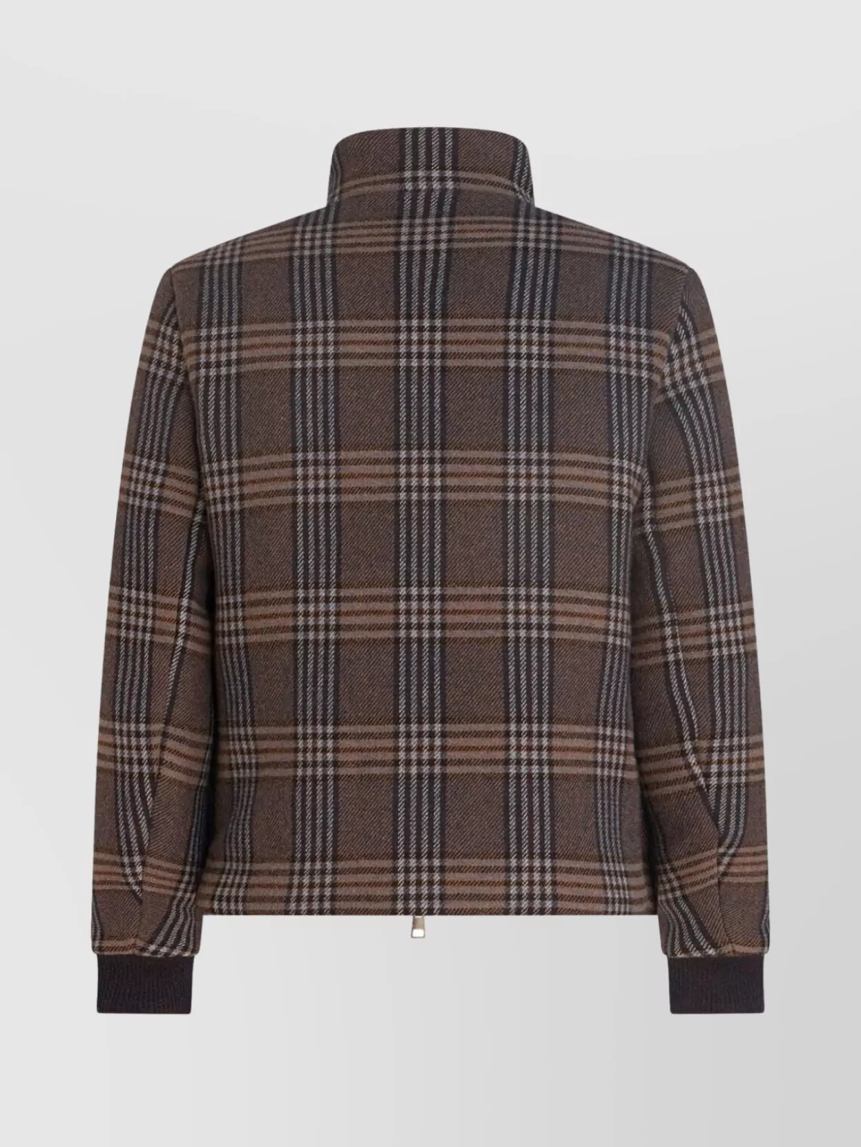 Etro Plaid Coat With High Collar And Pockets