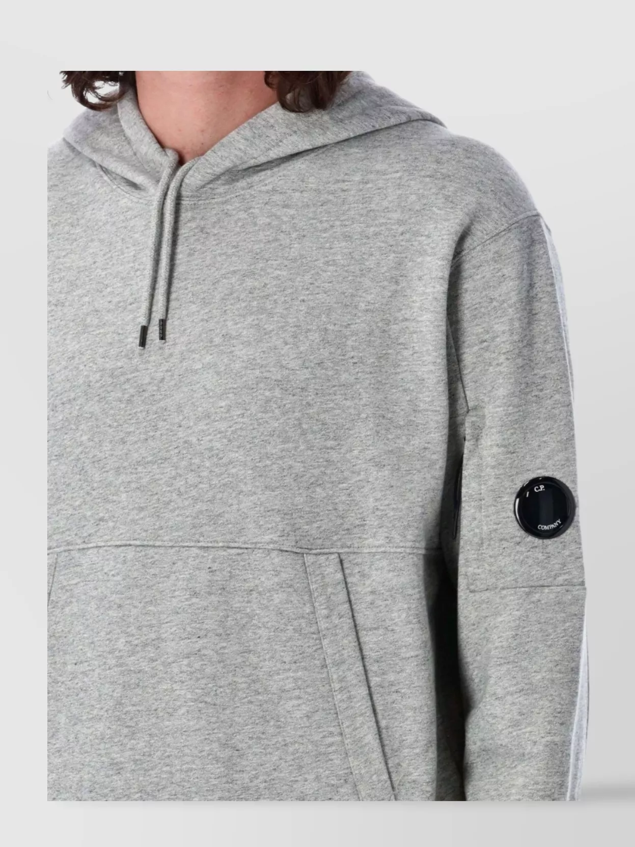 C.p. Company Diagonal Raised Fleece Lens Hooded Sweatshirt