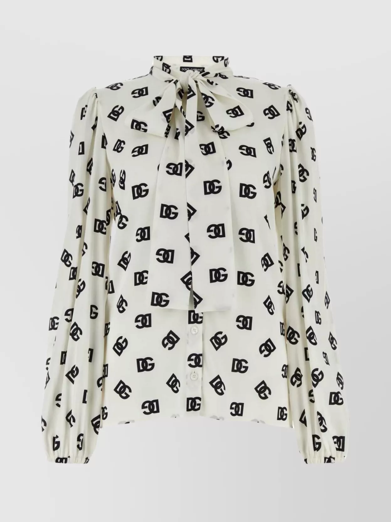 Dolce & Gabbana Charmeuse Shirt In Dg_nero_fdo_b_natur_
