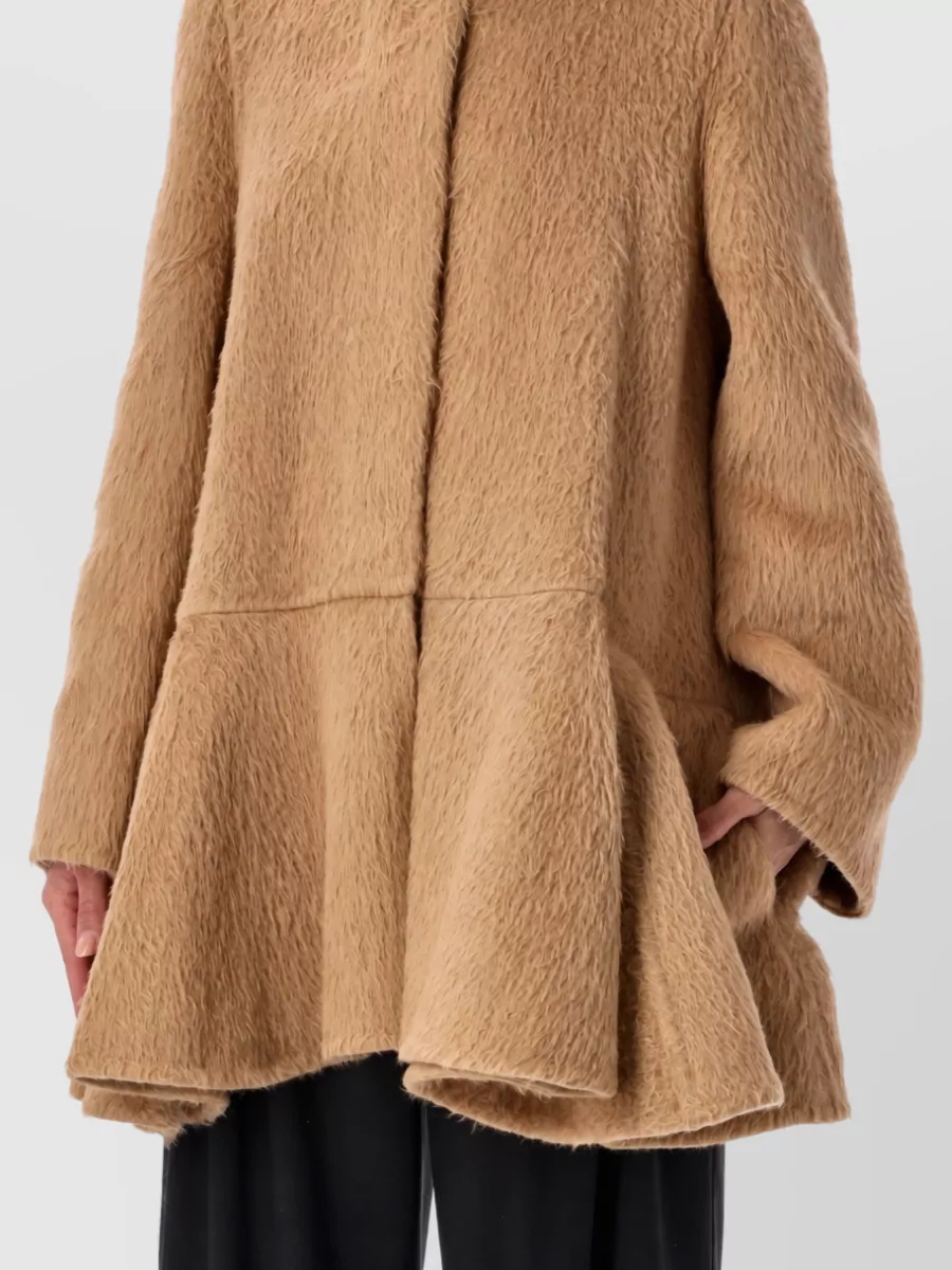 Loewe Alpaca Wool Relaxed-Fit Short Peplum Coat