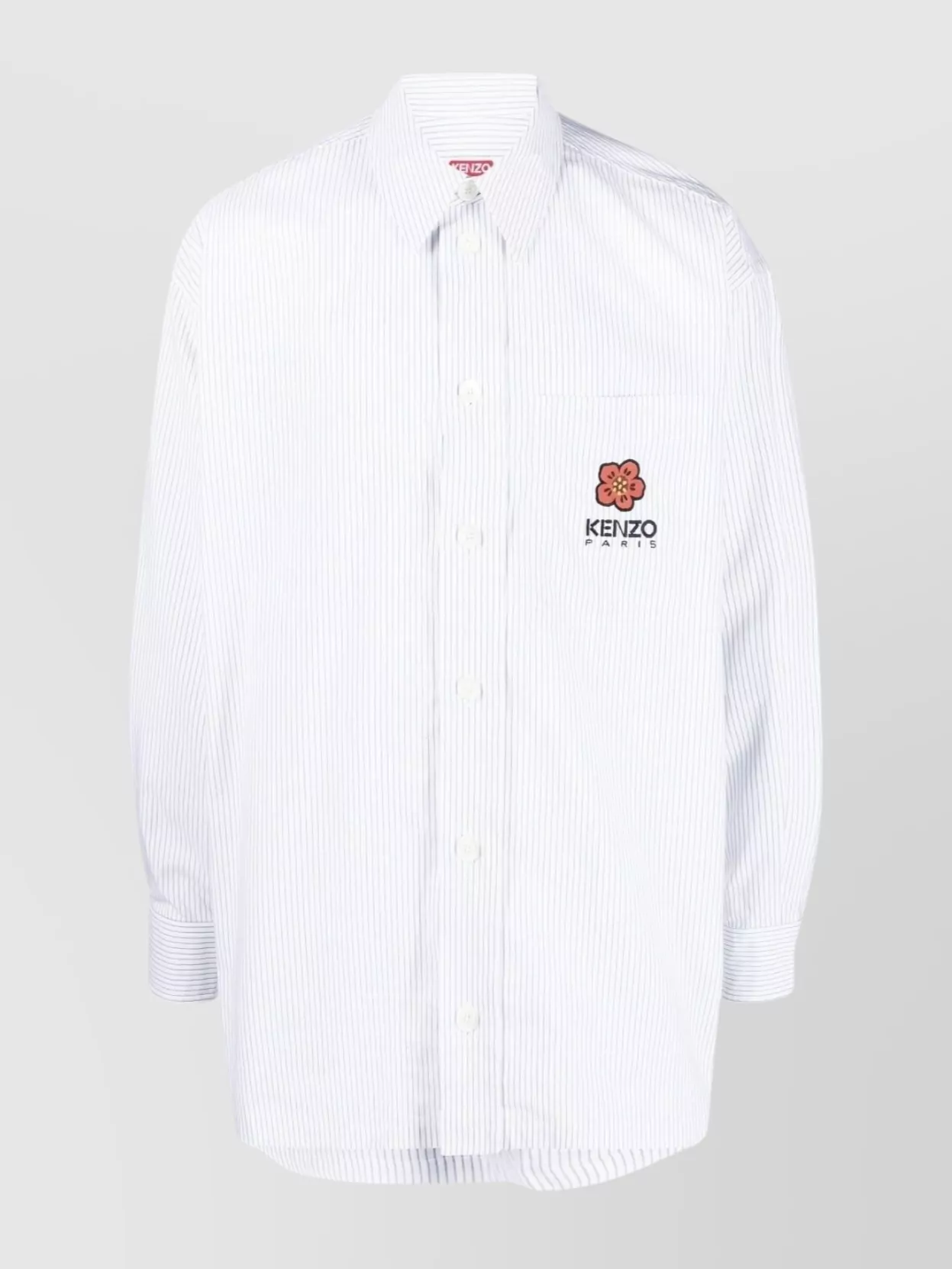 Shop Kenzo Boke Flower Spread Collar Poplin Shirt In White