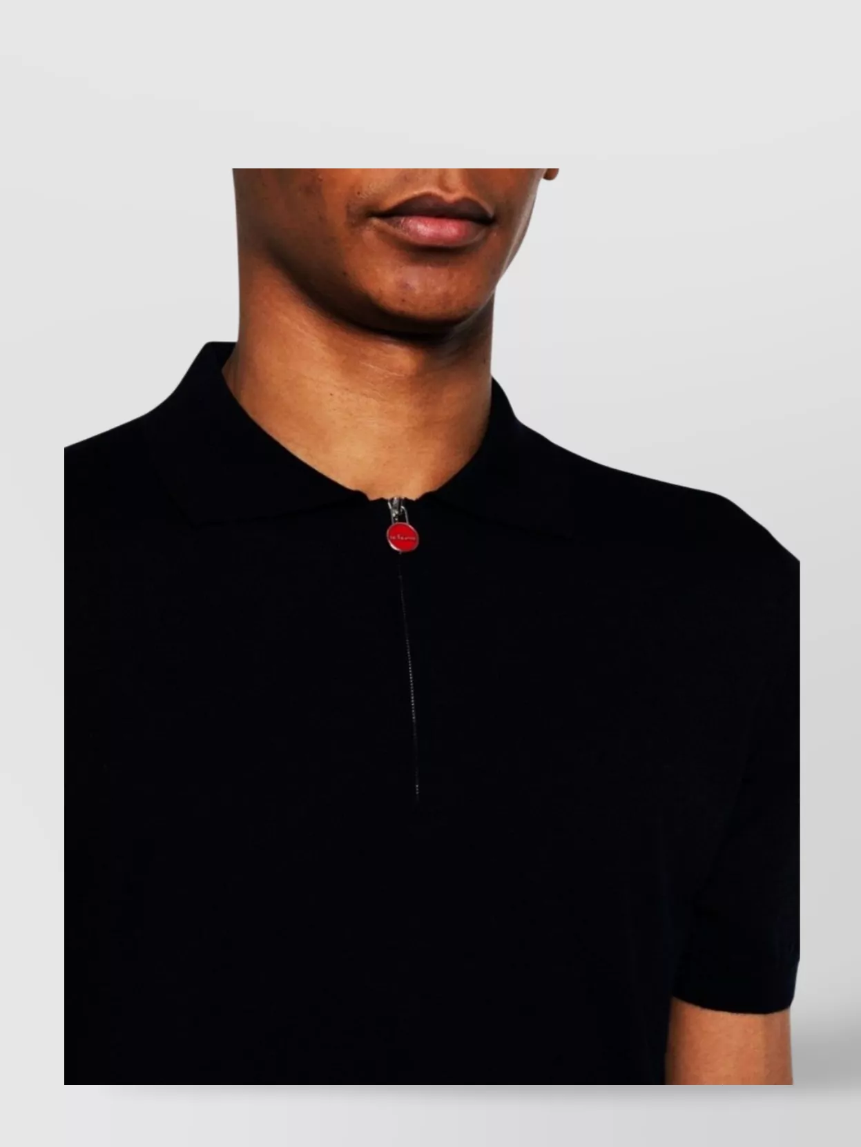 Shop Kiton Polo Collared Shirt Zip Detail