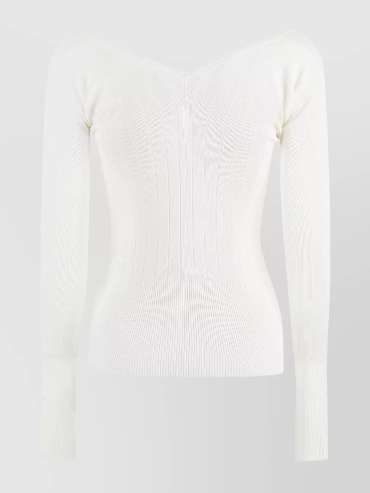 Shop Jacquemus Ribbed Knit Top Keyhole Detail