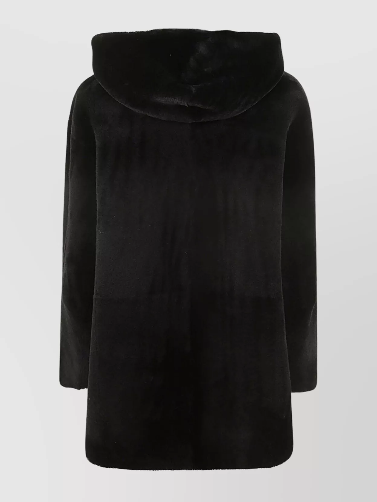 Blancha Hooded Shearling Jacket With Faux Fur Texture