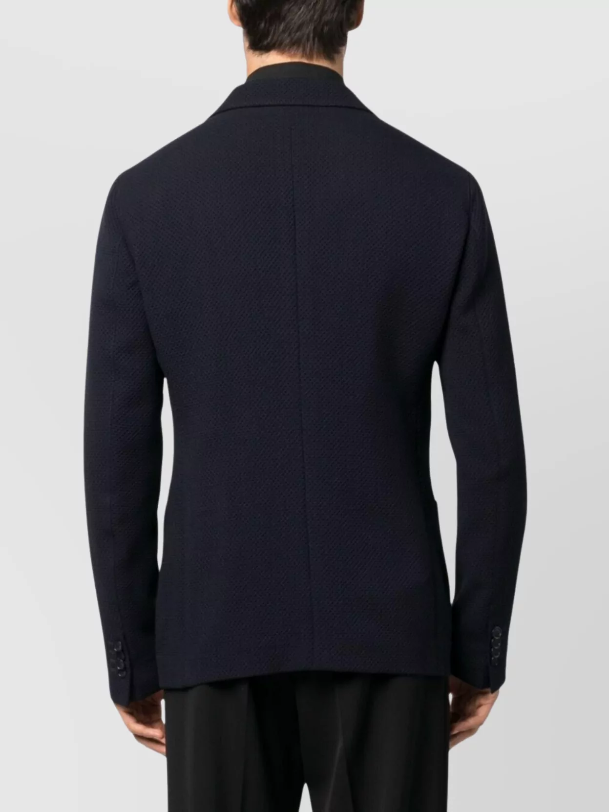 Giorgio Armani Textured Jacket With Notch Lapels And Pockets