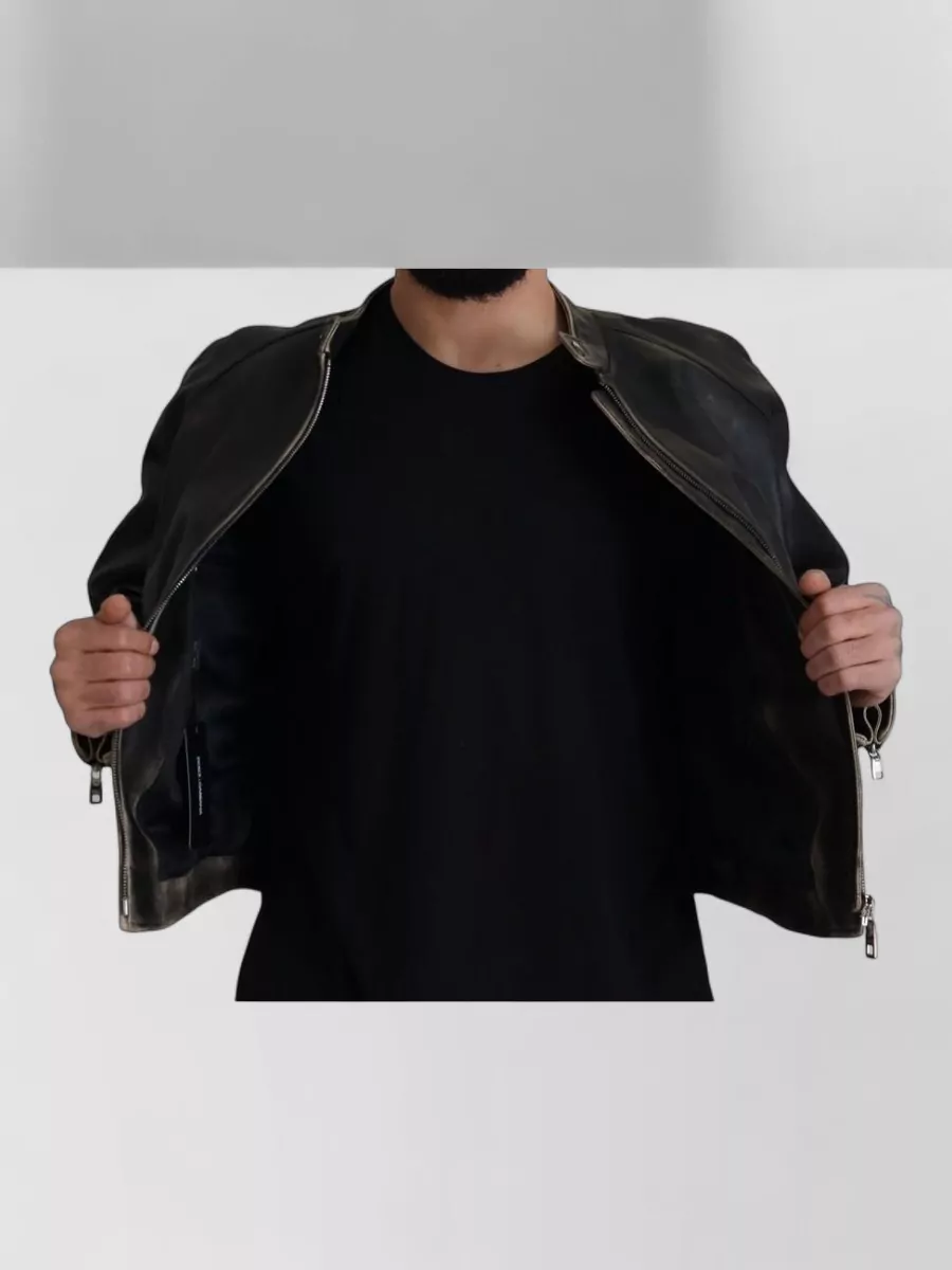 Dolce&Gabbana Leather Zipped Biker Jacket