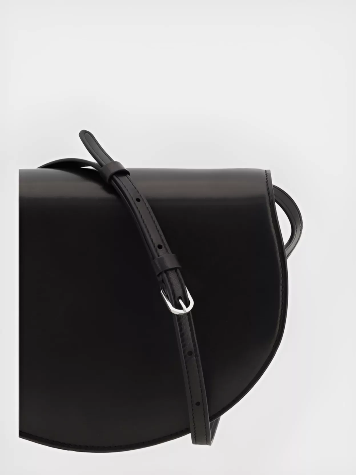 The Row Round Lambskin Shoulder Bag Buckle Detail
