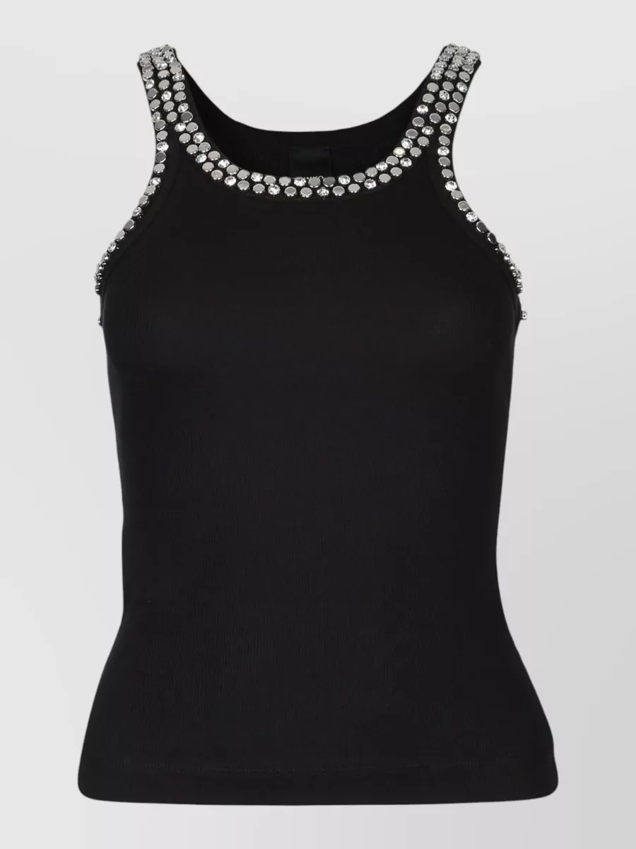 Pinko Crystal embellished ribbed tank top