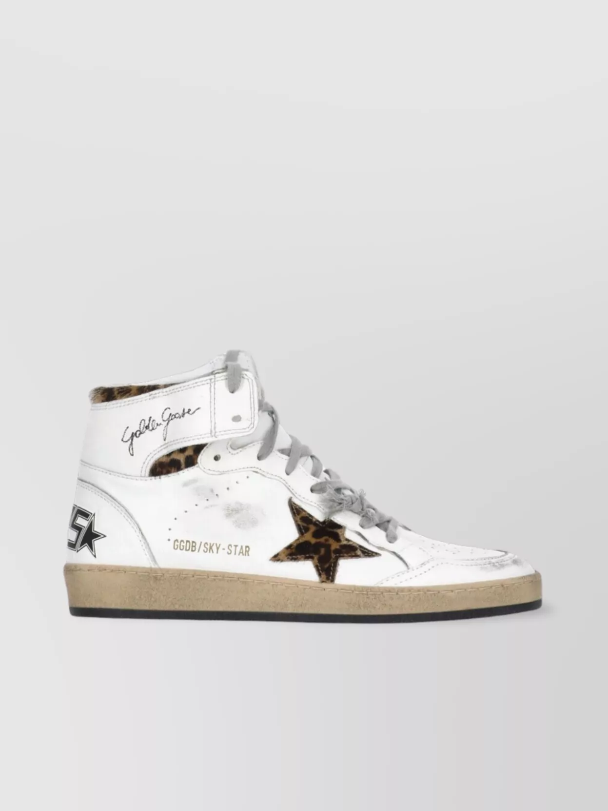 Golden Goose Low Top Leather Sneakers With Animalier Accents