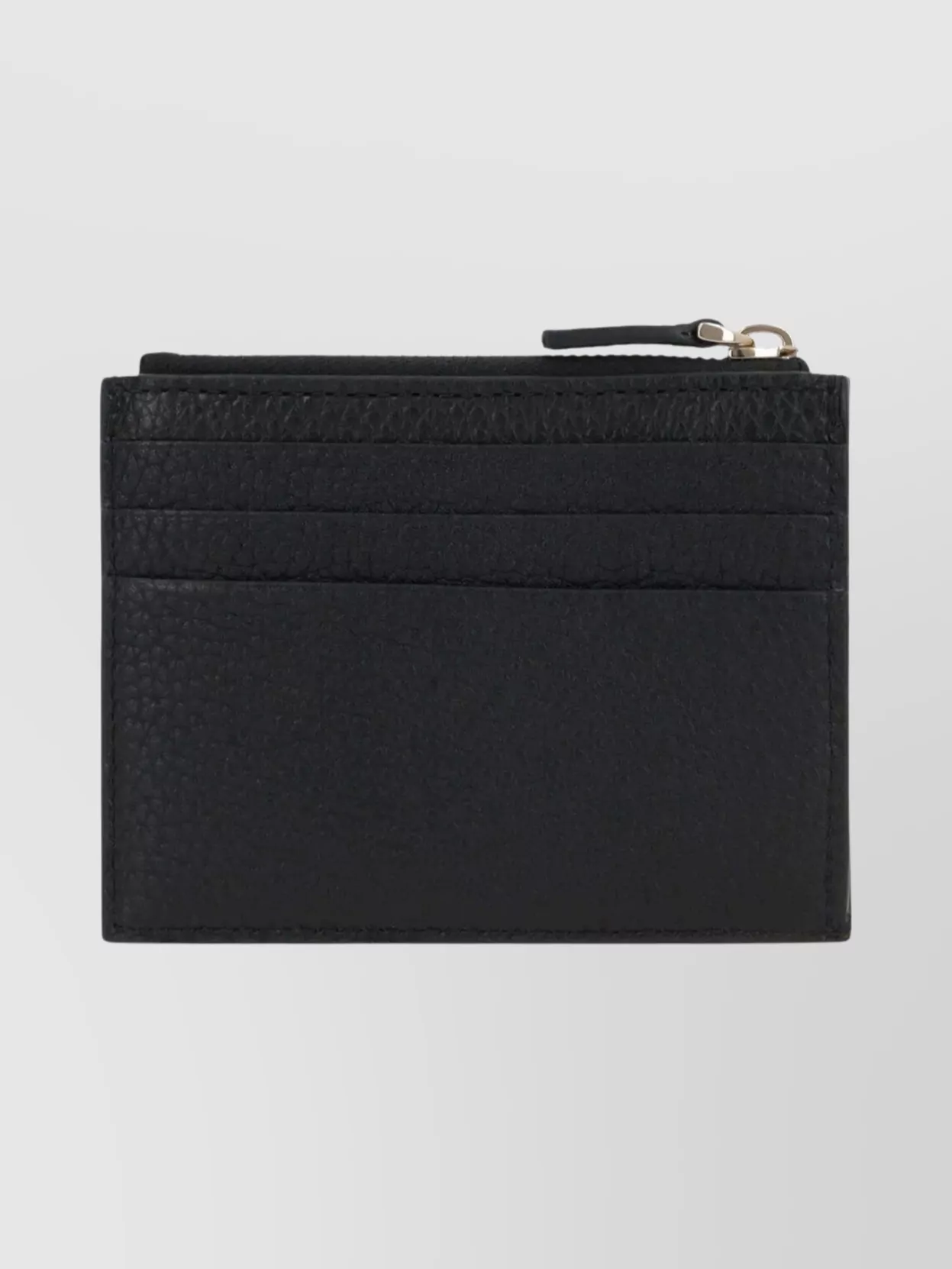 Valentino Studded Leather Zipped Card Holder In Black