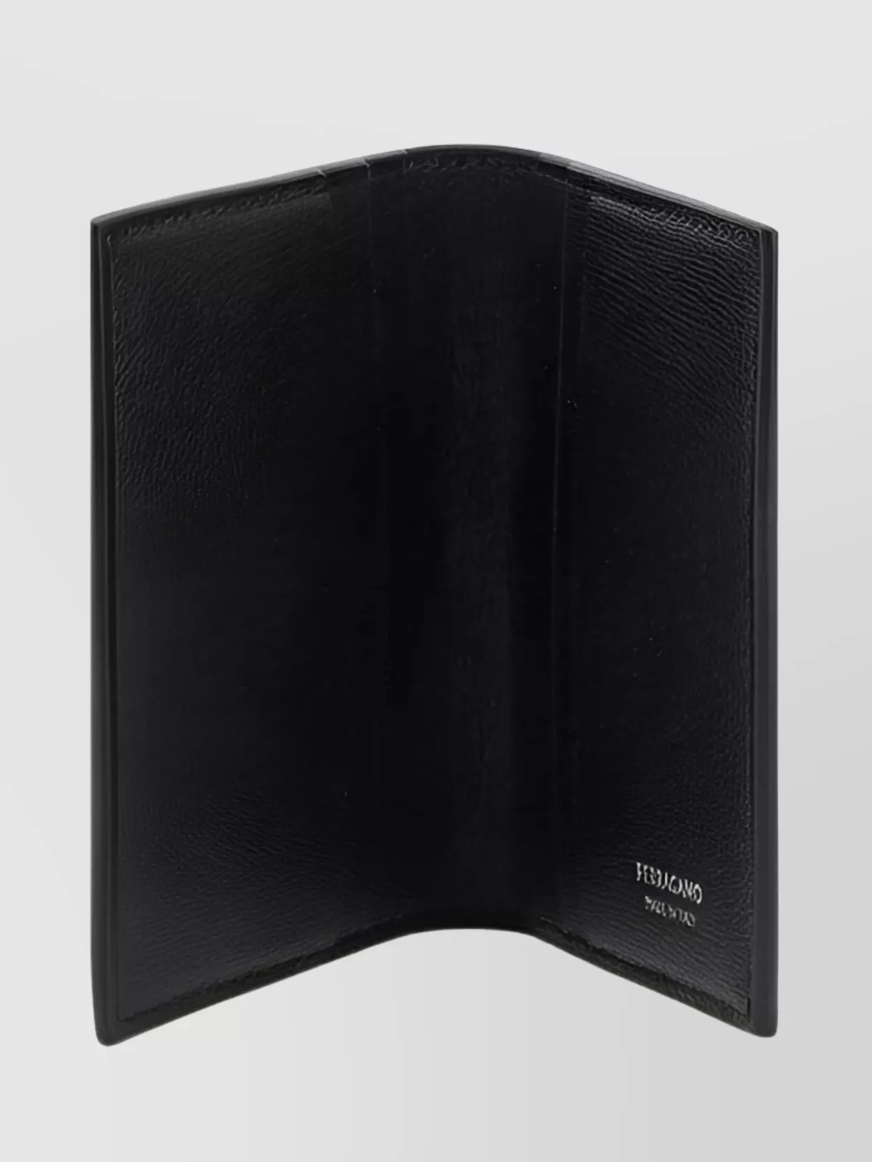 Ferragamo Folded Leather Card Holder With Embossed Pattern