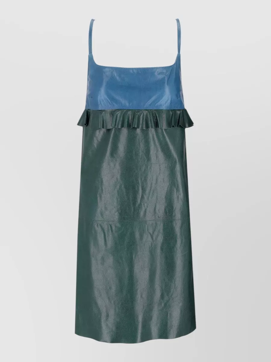 La Rose leather midi dress
