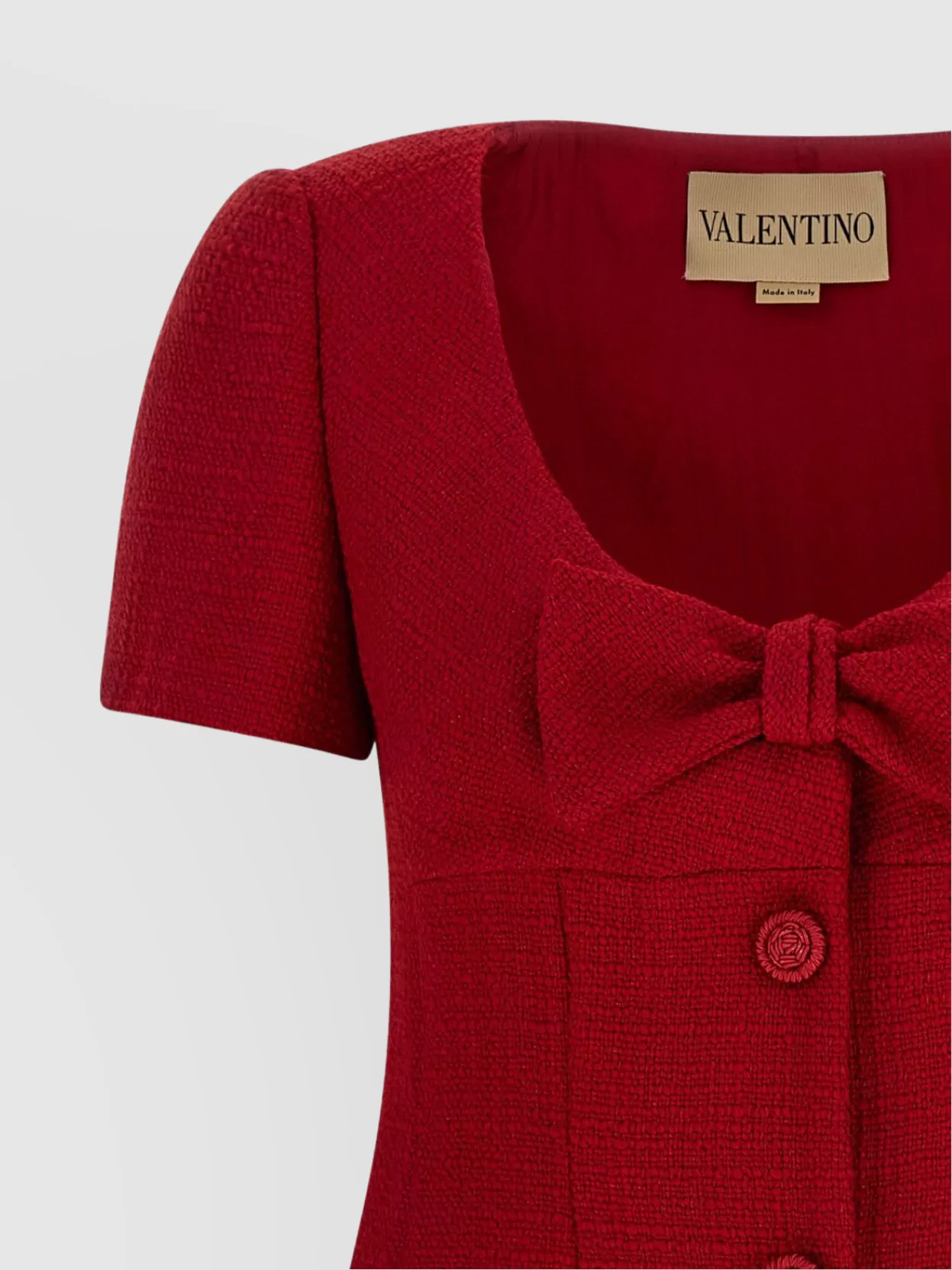 Valentino Garavani Bow Detail Dress Scoop Neckline
