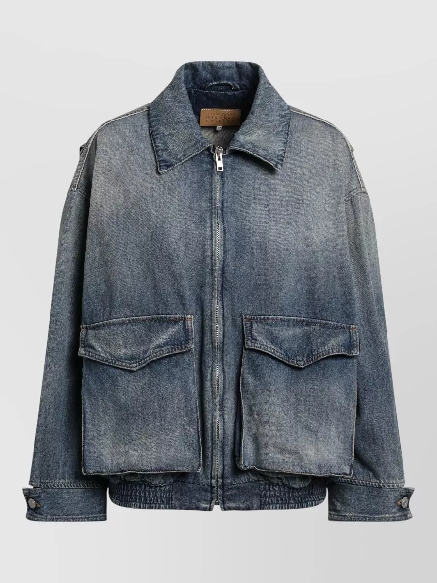 Mm6 Maison Margiela Cotton Zip-Up Bomber Jacket