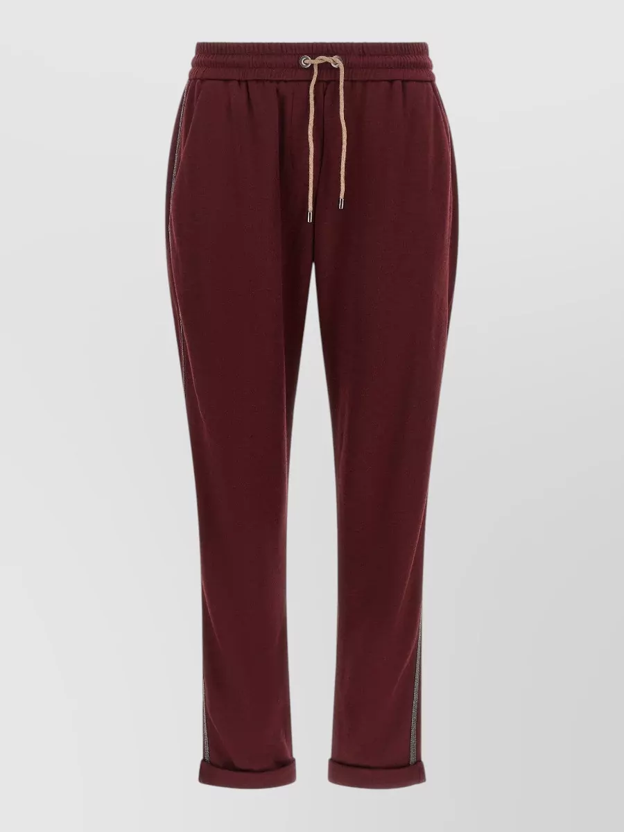 Brunello Cucinelli silk blend track joggers