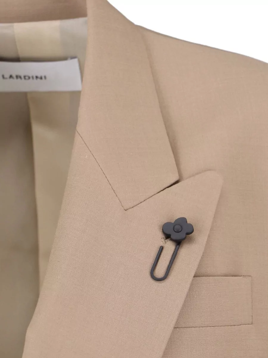 Lardini Wool Blend Double-Breasted Blazer